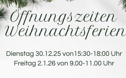 Öffnungszeiten Weihnachten